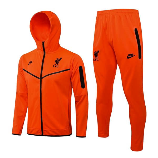 Hoodies Komplett Set Liverpool 2022-23 Orange